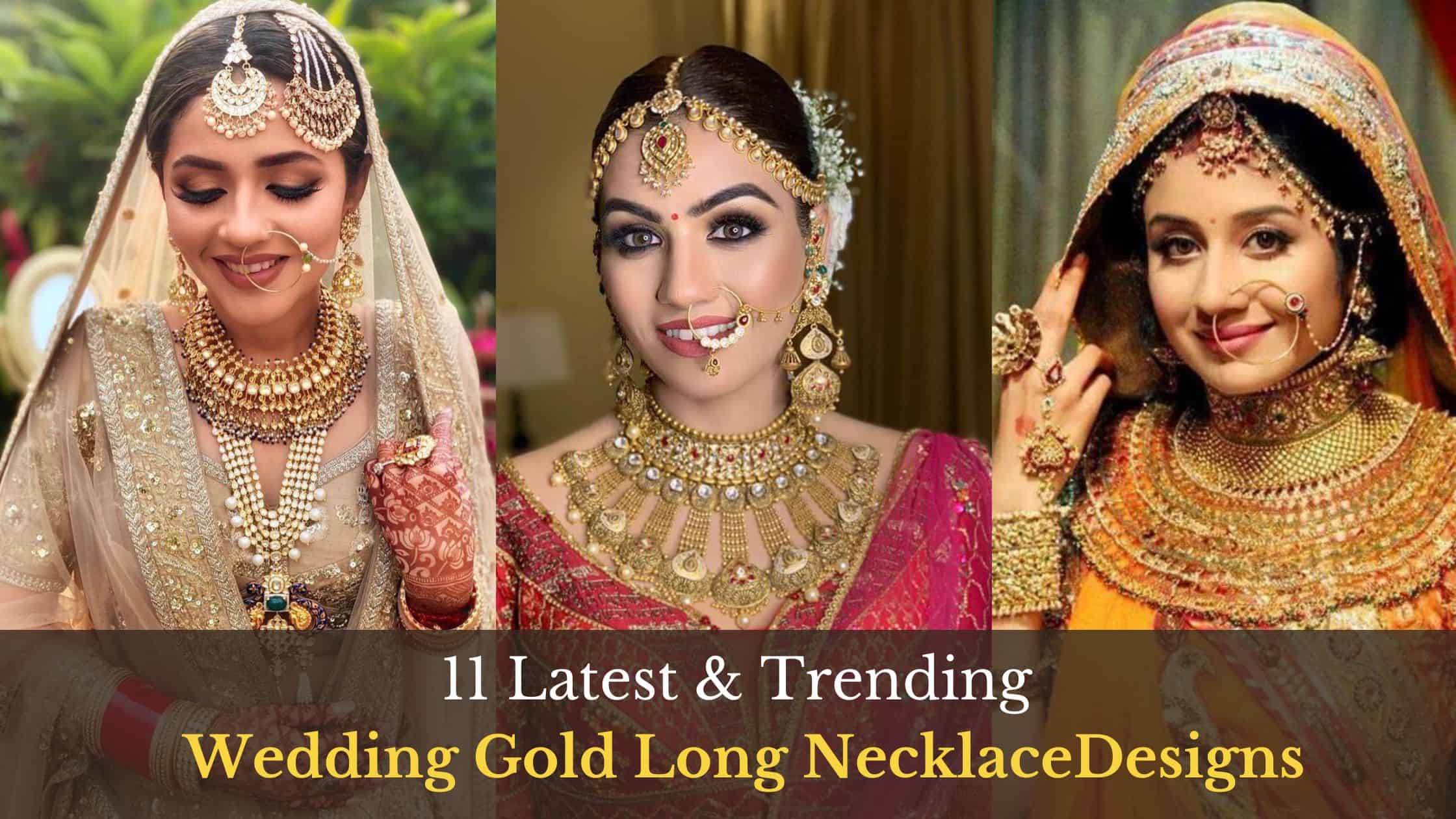 Golden Pretty Bridal Gold Necklace Set at Rs 115000/set in Chikhli | ID:  26003515862